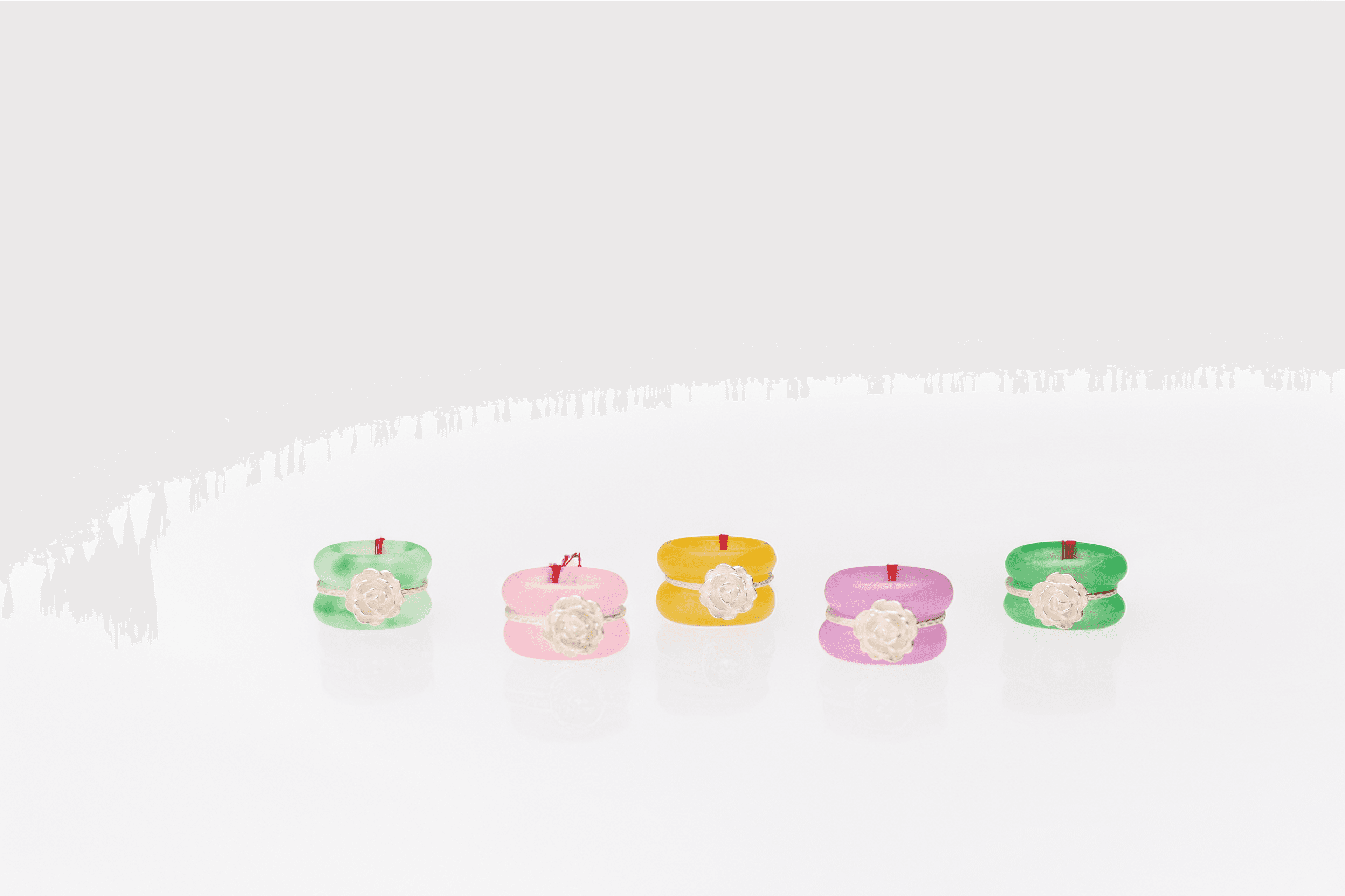Quartz Twin Ring Set in Silver — 3 Pieces